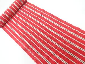 アンティーク　本場筑前博多縞模様織出し帯地反物